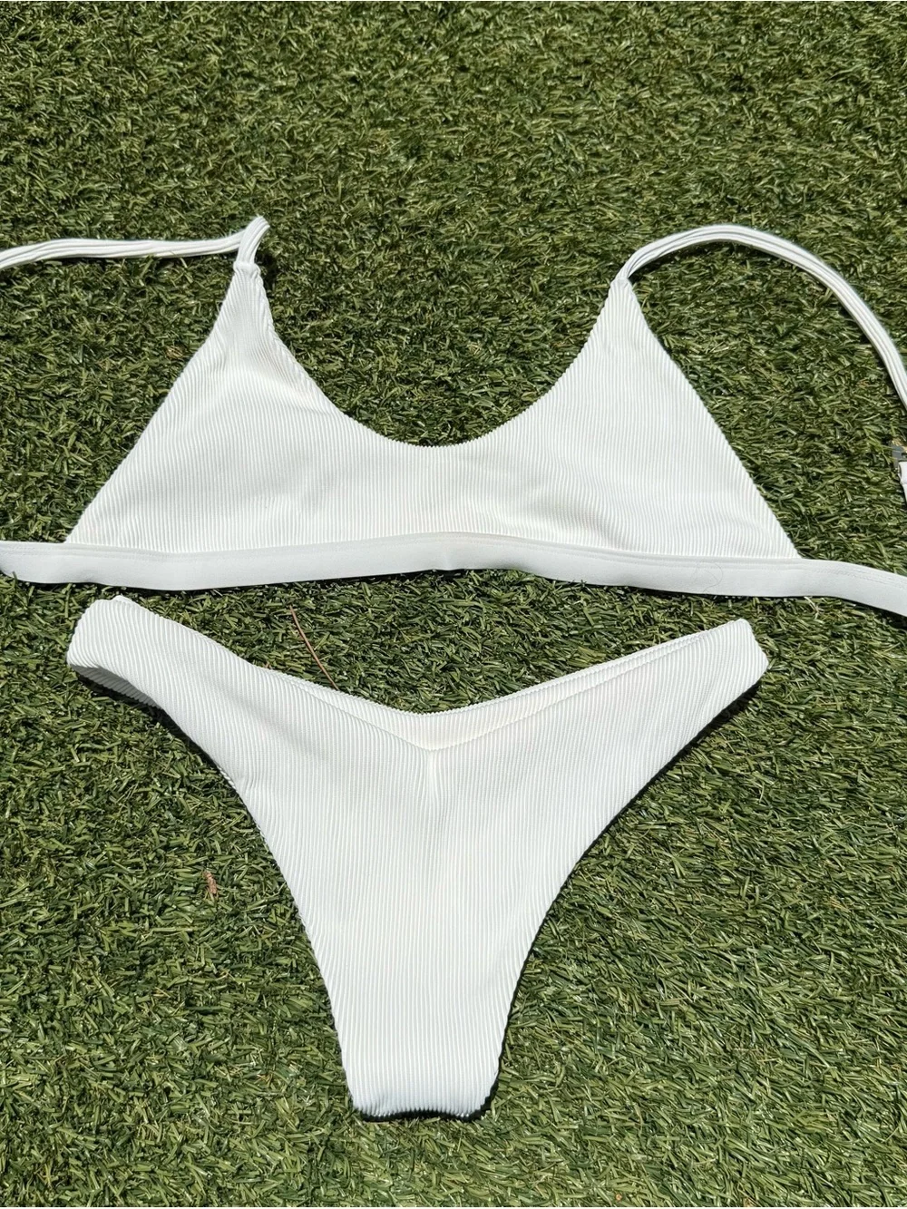 Kulani Kinis x Hannah Meloche Ribbed White Bikini Set